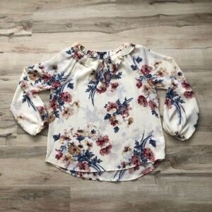 Sheer Floral Chaps Blouse
